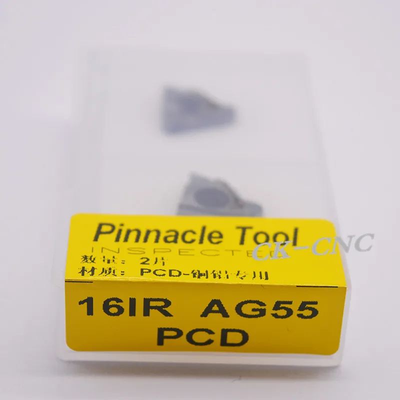 

Бесплатная доставка 2 шт. 16IR AG55 PCD вставки, CNC PCD биты подходят для токарных инструментов для вращающихся инструментов SNR0016Q16