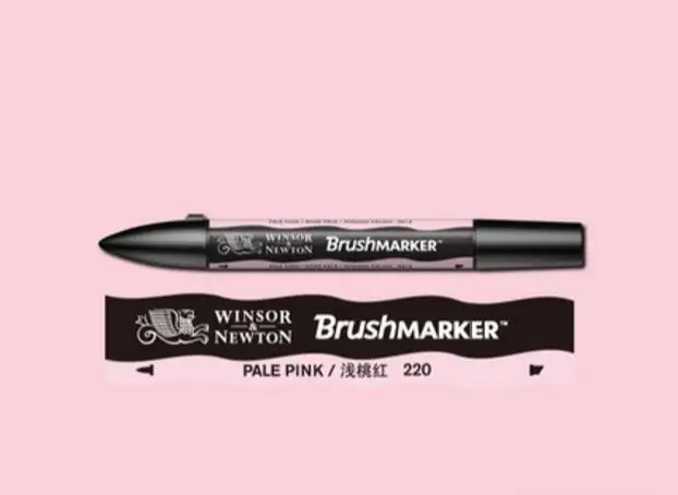 Winsor& Newton кисть-маркер, кисть на спиртовой основе, быстро сохнет, черный, серый, розовый, фиолетовый цвета, два кончика, художественные ручки - Цвет: Pale Pink