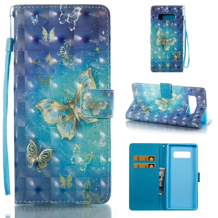 Чехол для Samsugn Note 8 3D роскошный Флип Магнитный кошелек кожаный чехол с держателем