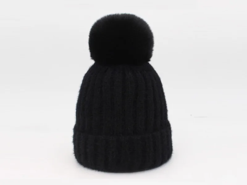YOUBOME Skullies Beanies, шапка для женщин, зимние шапки для женщин, шапка с одноцветным помпоном, двухслойная шапка s, женская вязаная шапка Skullies