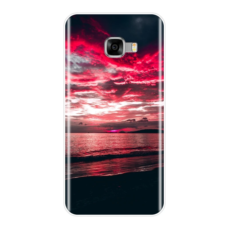 No.1 Мягкий чехол для телефона, силиконовый чехол для samsung Galaxy C5 C7 C8, красное сердце, роза, цветы, небо, задняя крышка для samsung Galaxy C5 C7 C9 Pro - Цвет: No.1