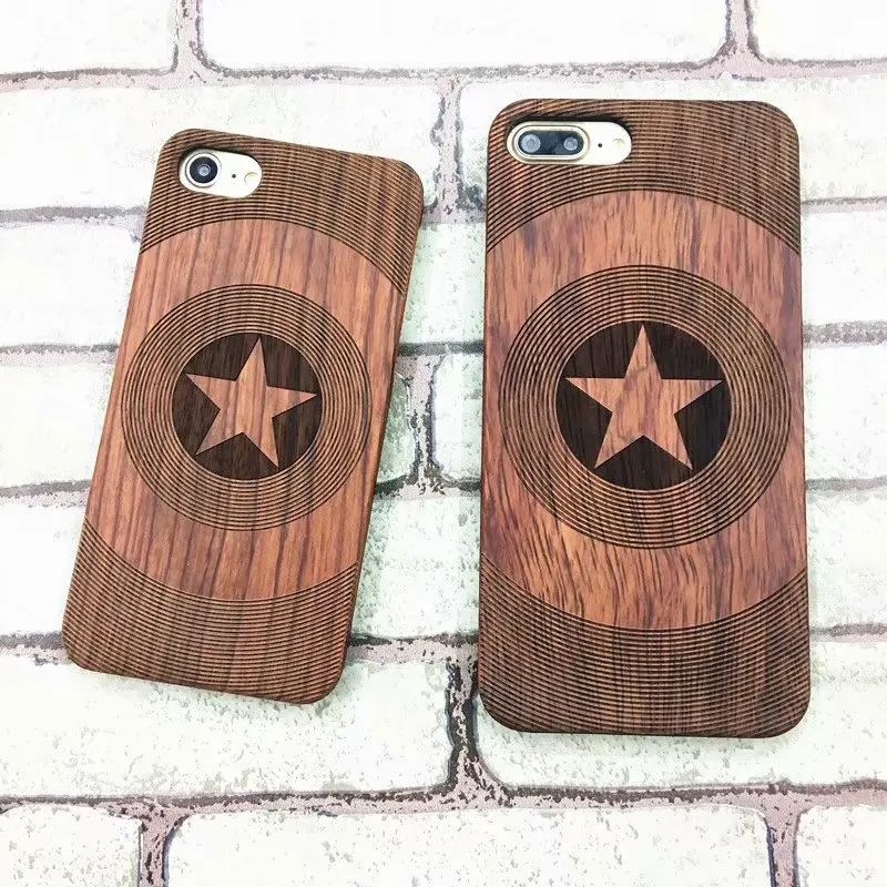 Твердой древесины мобильный телефон shell Изысканный резной узор оригинальных