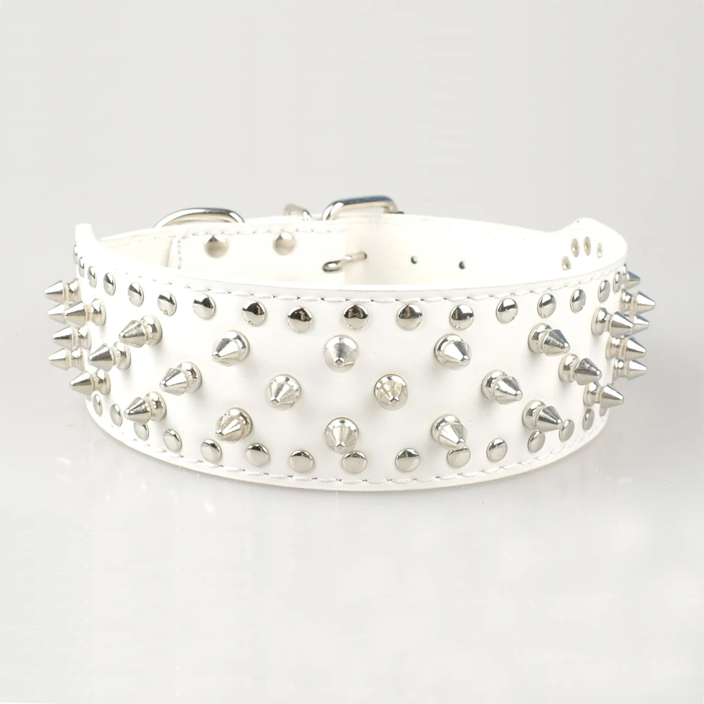 3 размера мягкие белые шипованные ошейники для собак регулируемые и шлейки