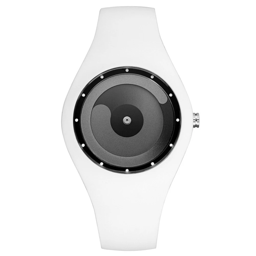 WHITE GRAY Топ бренд CRRJU мужские Новые повседневные креативные часы спортивные кварцевые часы Силиконовые часы мужские модные наручные часы - Цвет: WHITE GRAY