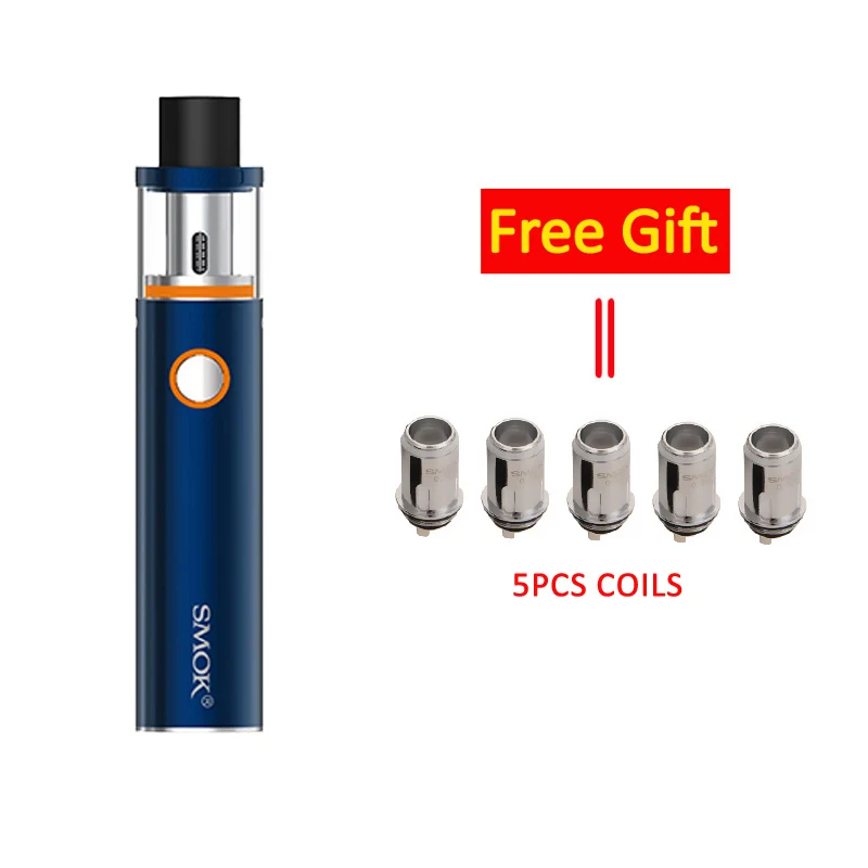 Smok Vape Pen 22 комплекта встроенный аккумулятор 1650 мАч с вейп-ручкой 22 резервуара Ом двухъядерный светодиодный индикатор электронная сигарета - Цвет: blue with 5pcs coil