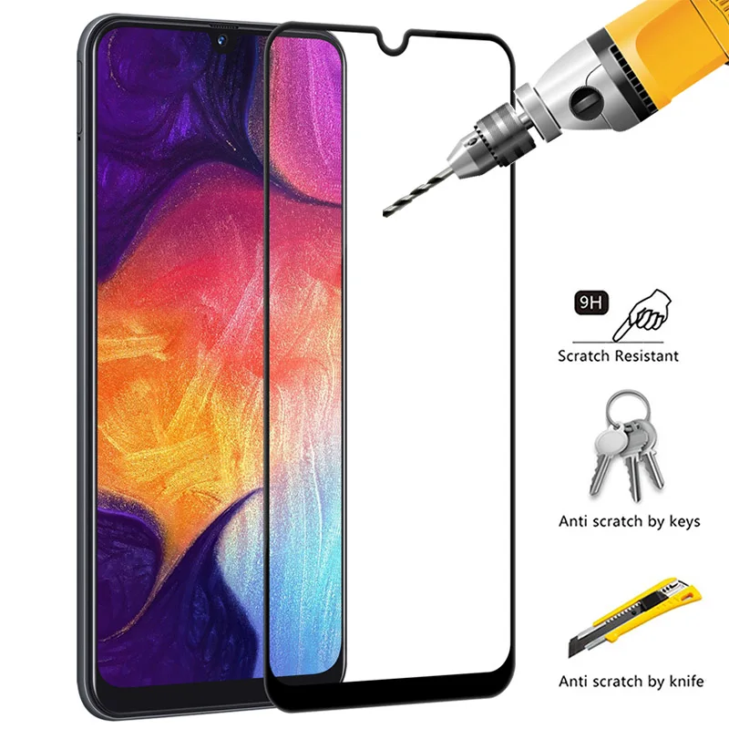 Защитное стекло для экрана samsung Galaxy A50, защитное закаленное стекло для A50 A505F A505FN A505GN A505FM, полное покрытие, стекло a 50
