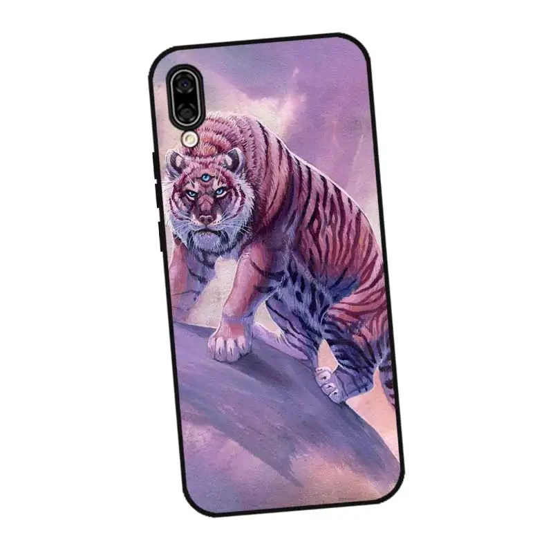 N440 Tiger Lion Animal Black Silicone Case Cover For Huawei Honor 6A 6C 6X 7C 7X 8 Lite Pro |