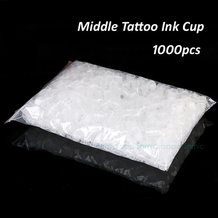 1000pcs Silicone Tattoo Ink Cup Big Small For Permanent Makeup Eyebrow Pigment Container Cups Disposable Accessor | Красота и
