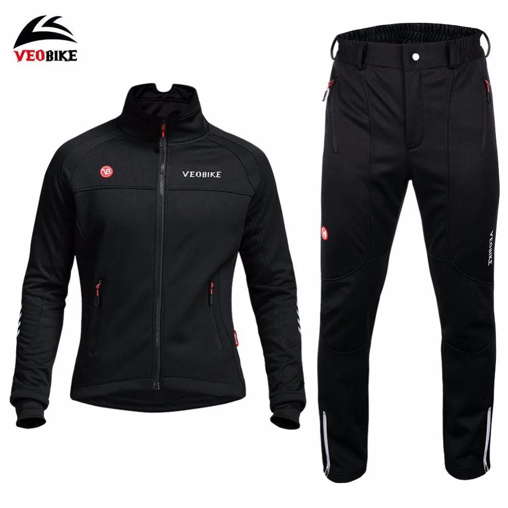 VEOBIKE 2018 Windproof Men Cycling Jacket Set Bike Winter Fleece Clothing MTB bicycle Jersey rainproof Ciclismo Maillot | Спорт и