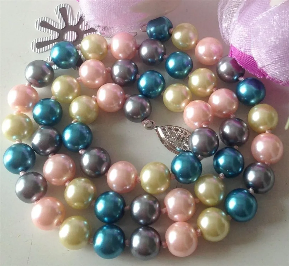 Жемчужное ожерелье в виде морской раковины 8 мм жемчужное 18 дюймов | Украшения и