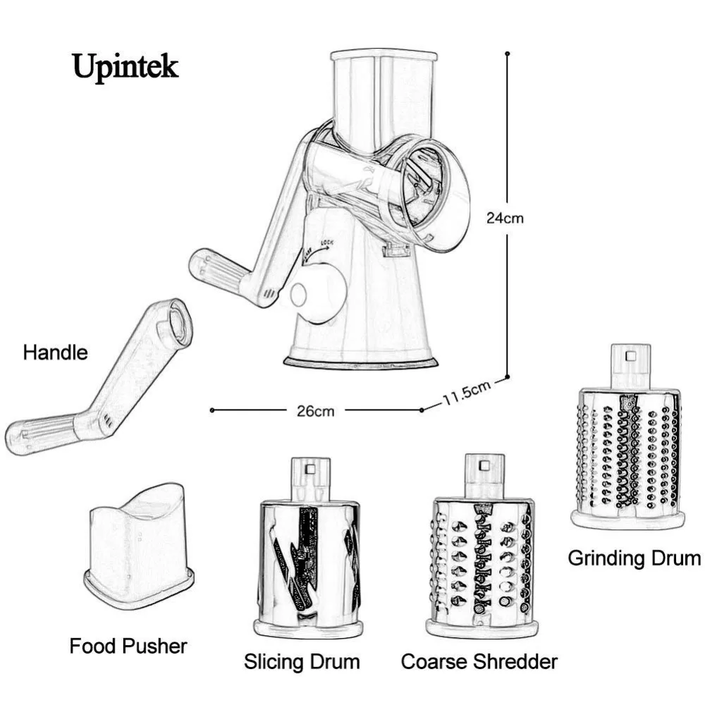 Овощерезка терка для сыра вращающаяся барабанная Терка 3 лезвия ручная