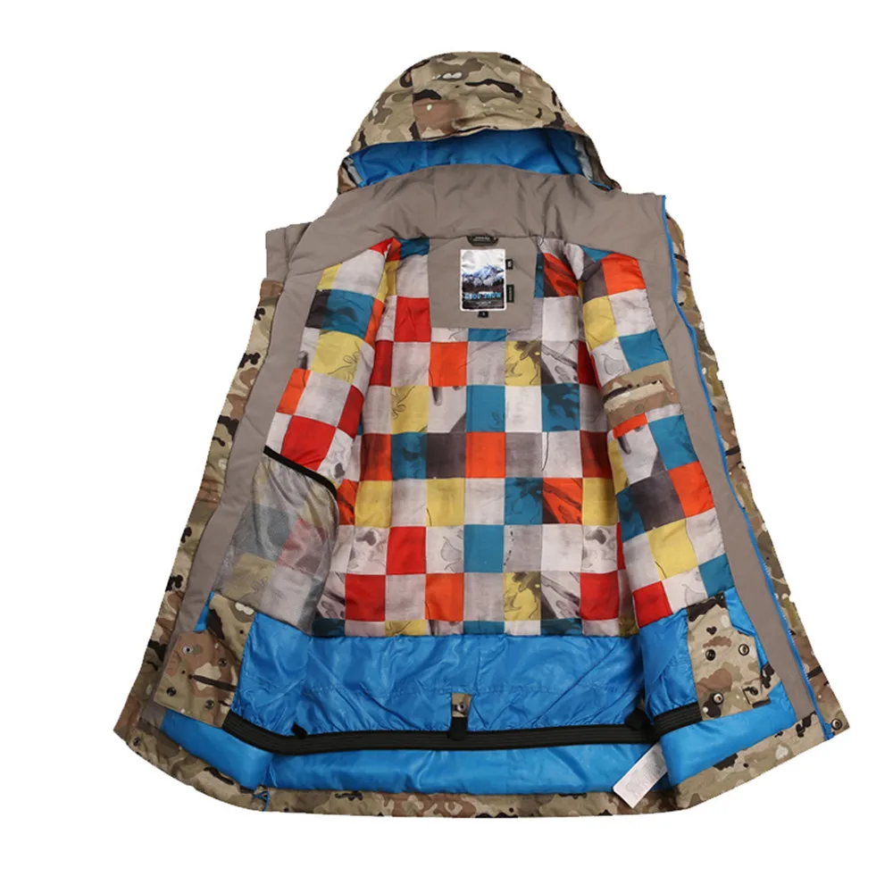 Gsou Snow 30 градусов Лыжная куртка мужская зимняя теплая камуфляжная для сноуборда