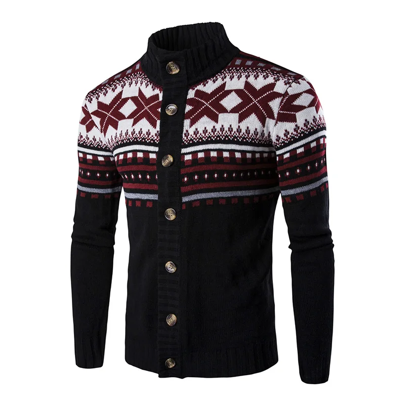 Voobuyla Sueter Hombre Knitted Sweater Men Autumn Thick Sweatercoat 2018 Winter Long Sleeve Snowflake Warm Knitwear Cardigan Man | Мужская