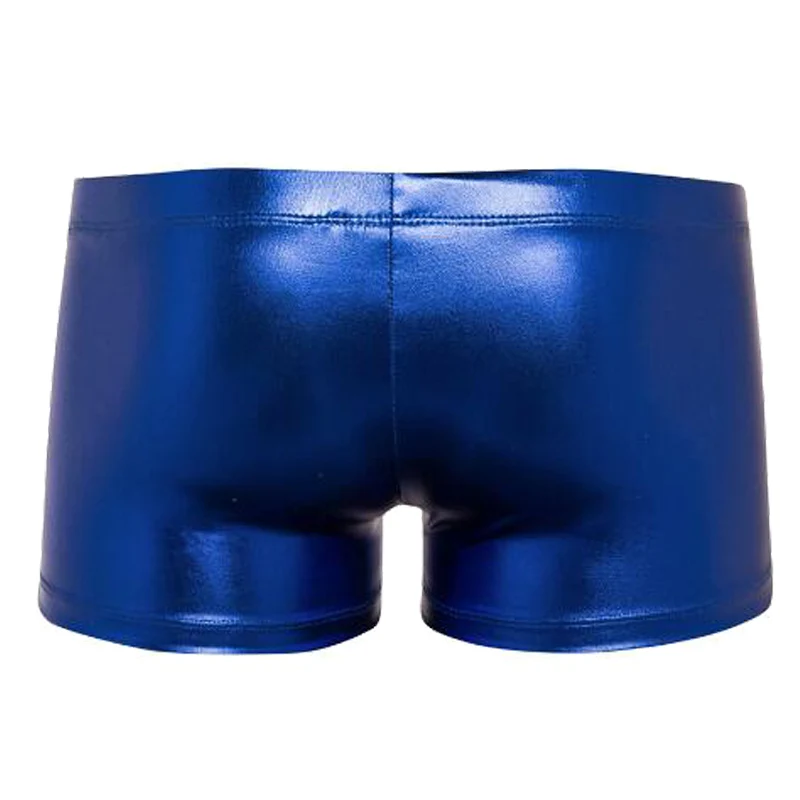 Мужские Сексуальные Металлические Wetlook Drawstring пляжные шорты-боксеры для плавания трусы бикини на шнуровке купальный костюм Нижнее белье S-2XL