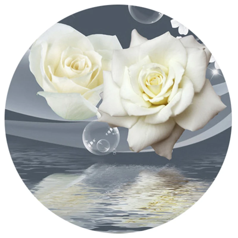 Свежие элегантные белые розы цветок пузырьки фотообои фоны для гостиной 3D