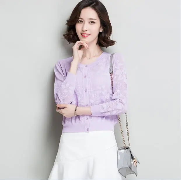 Женский трикотажный кардиган с вырезами лето весна|knitted cardigan|korean stylestyle korean |