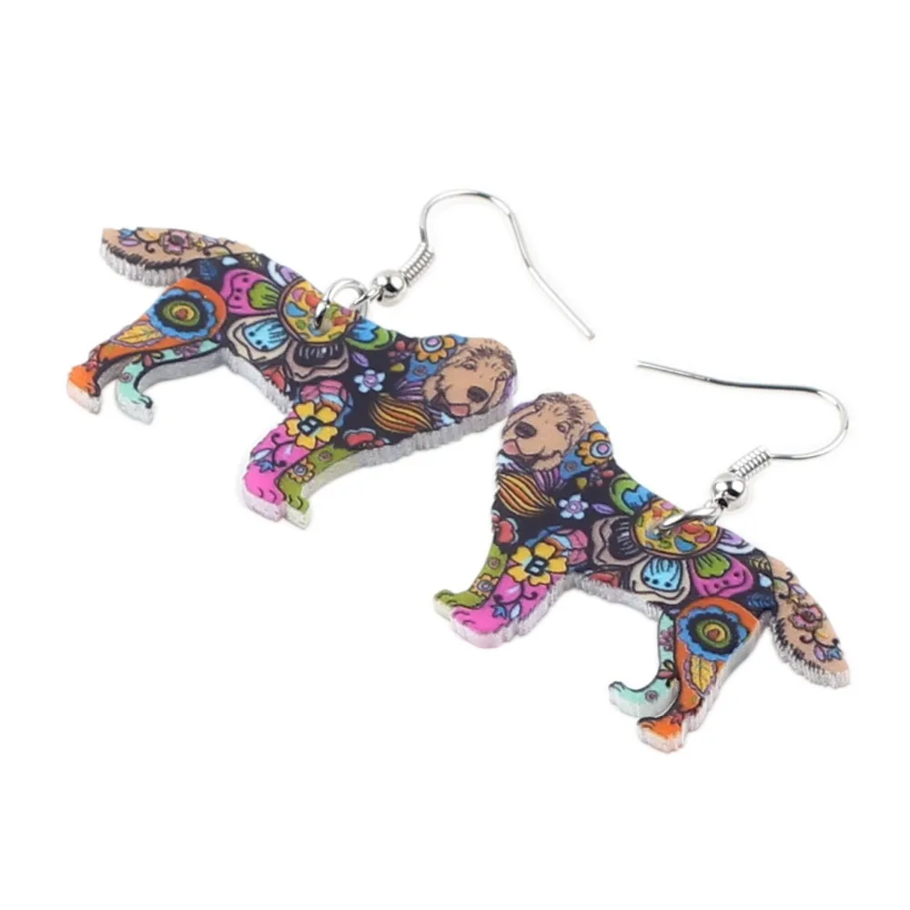 Bonsny брендовые акриловые Макси эффектные ожерелье и серьги с собакой колондфорда