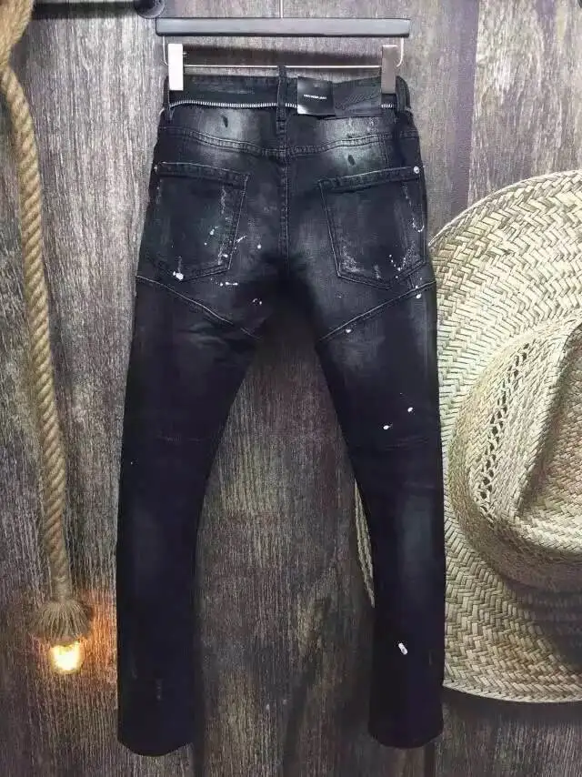 High quality Zipper men's fashion Slim washed jeans sportsman casual pants trousers Dimensional cut size 28-36 | Мужская одежда