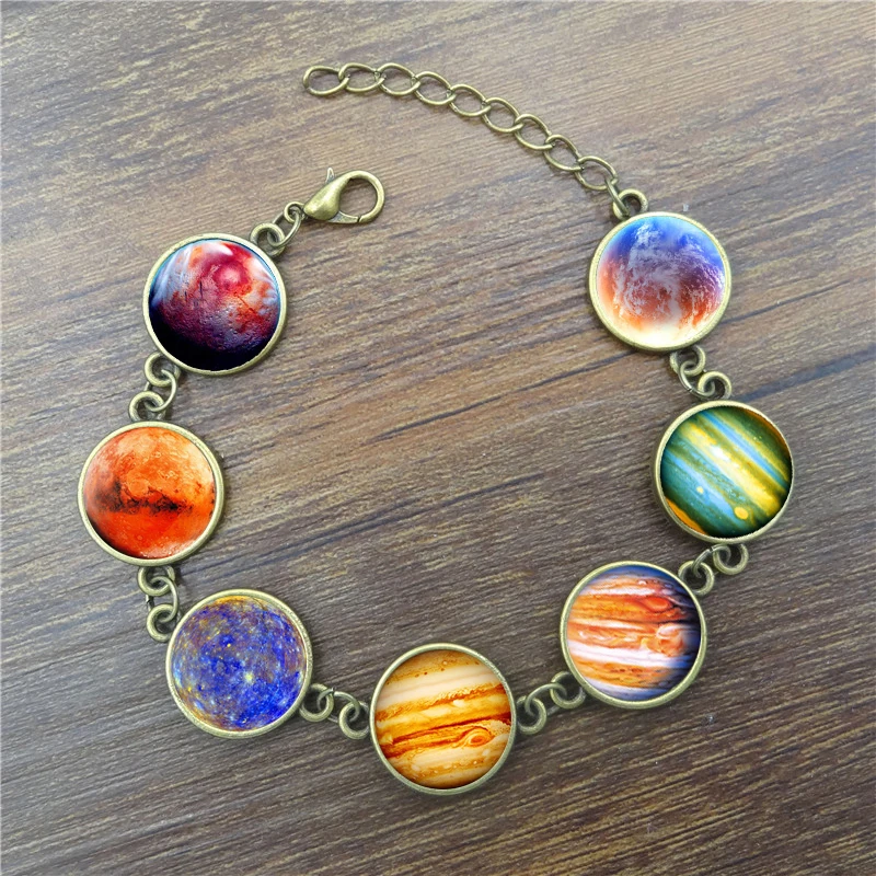 XUSHUI XJ Galaxy Planet стеклянный кабошон очаровательный браслет для женщин винтажное