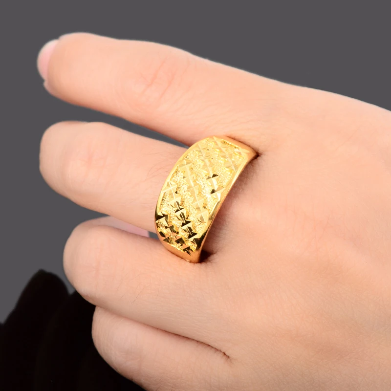 Высокое качество 24K позолоченные мужские кольца перстни винтажные гравировка из