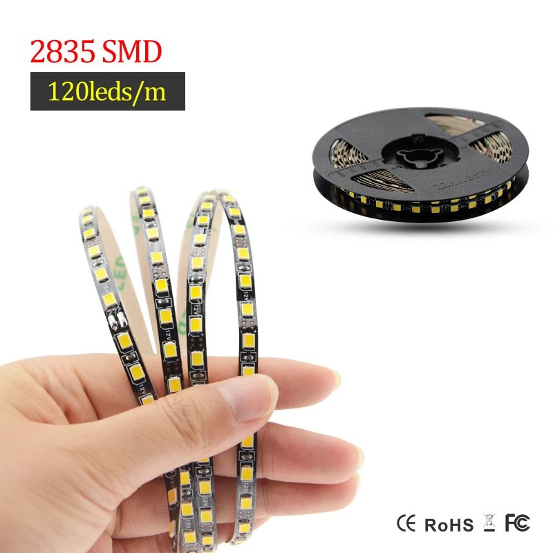 Новейшая СВЕТОДИОДНАЯ лента SMD2835 шириной 5 мм м 600 светодиодов черная печатная