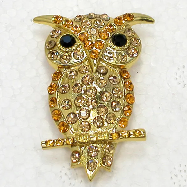 

Fashion Rhinestone Owl Pin brooches C045 G2