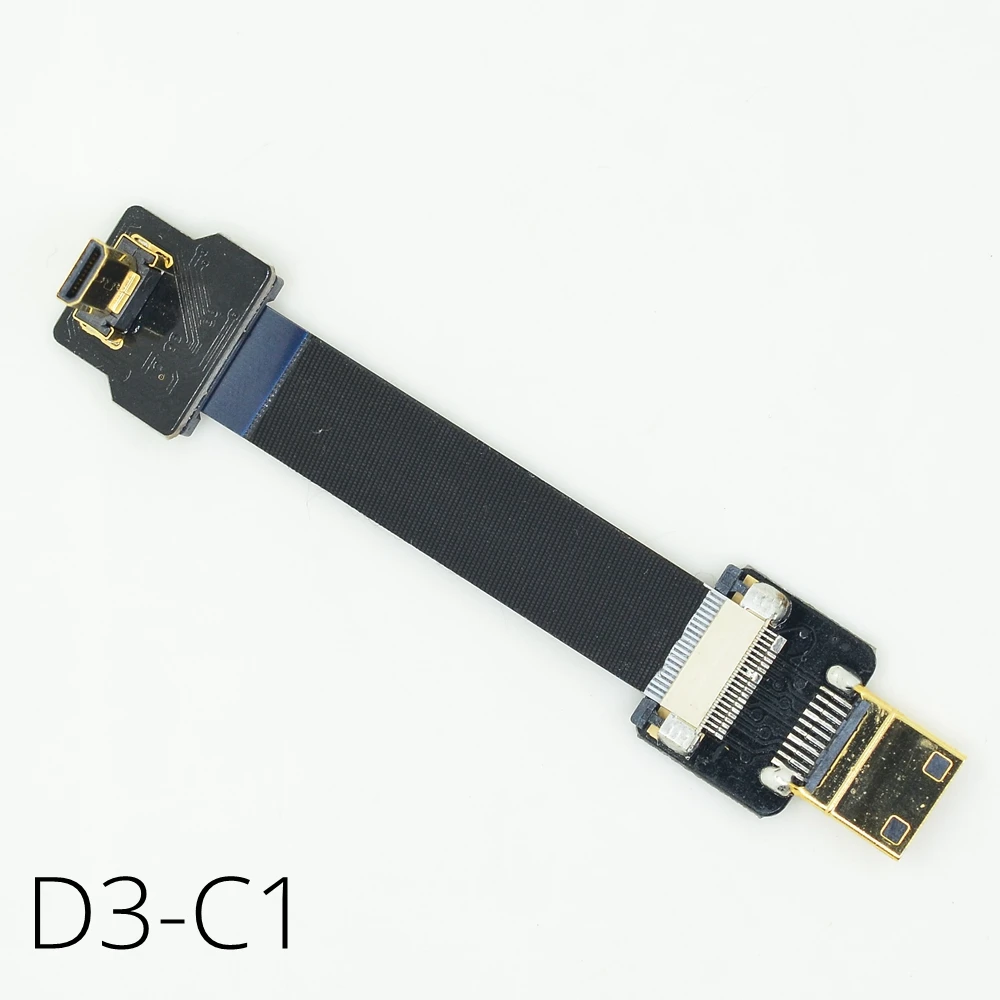 Вниз Угловой кабель Micro HDMI FPV Кабель Mini C на D типа Ribbo FPC для Gimbal Servo аэрофотосъемки