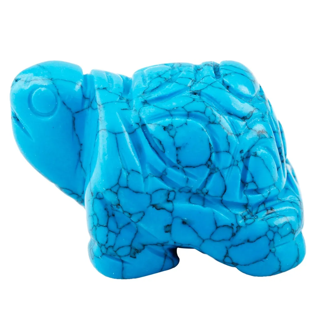 TUMBEELLUWA 1 пара синяя Статуэтка из камня Howlite черепаха карманная статуэтка книжный