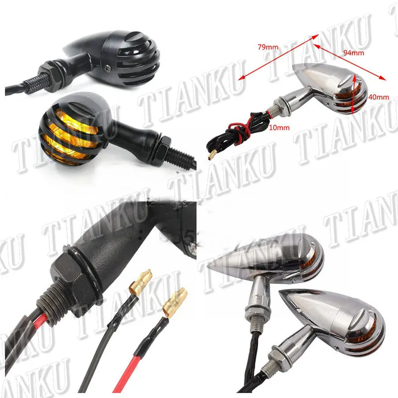 Motorcycle Grille Metal Turn Signal Light For Yamaha VStar 400 650 1100 1300 Virago XV250 535 750 Road Star Custom Chopper |