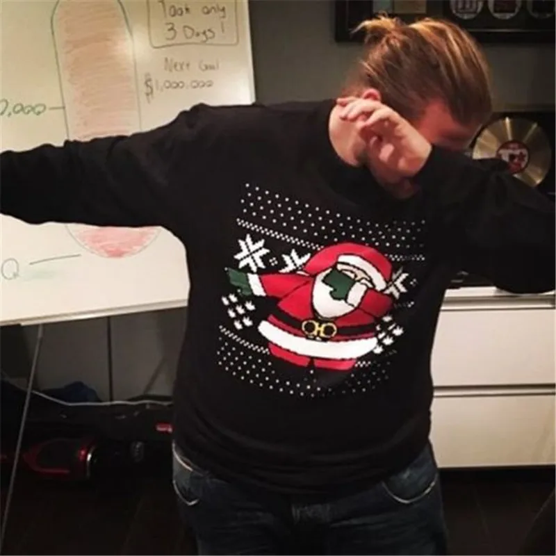 Толстовки унисекс для мужчин и женщин свитшот с круглым вырезом Сантой страшный