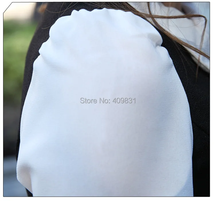 High quality!!! 2014 New Autumn Winter Warm OL Render Dress Black Contrast color Peter pan Collar Long Sleeve Women's Bud | Женская