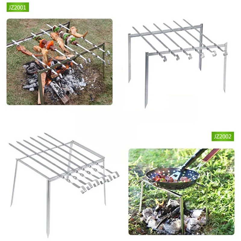 Новый портативный гриль из нержавеющей стали с древесным углем 1 комплект для барбекю 6 шт. 45 см шашлыки