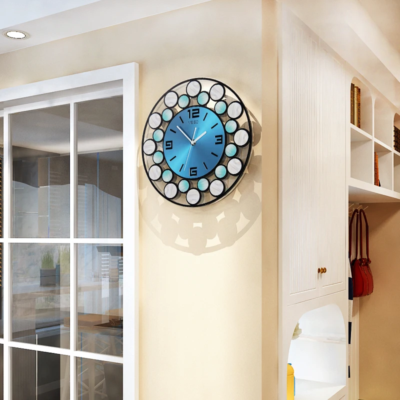 Fashion MEISD 3D Round Wall Clock Modern Design Creative Large Silent Wall Watch Home Decor Colorful Hanging Clocks Free Shining