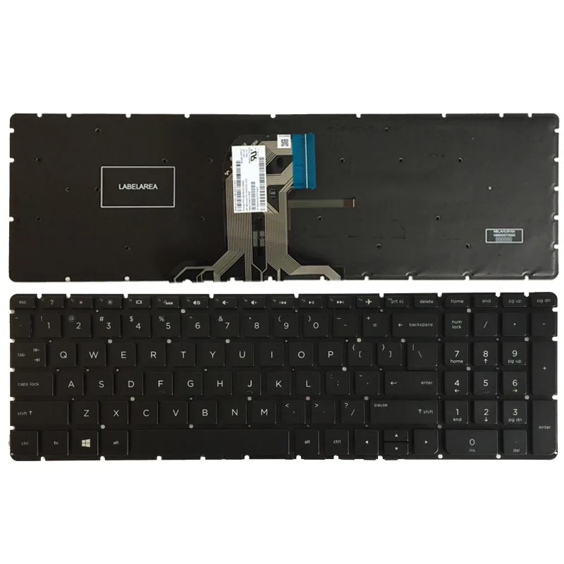 

US laptop keyboard For HP 15-ba 15-ba000 15-15-ba100 15-bd 15-bd000 15-bd100 15-bf 15-bf000 keyboard no frame With Backlit