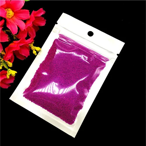 Rose red 1 мм маленькие стеклянные бусины с разноцветными круглыми отверстиями, 3D жемчужные бусины для ногтей DIY, украшения для ногтей 20 г - Цвет: Rose red