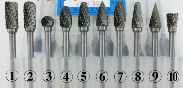 

free shipping 10 different kinds Tungsten steel Mini electric grinder mini cutter polished head cutter 3*6mm Carbide burrs