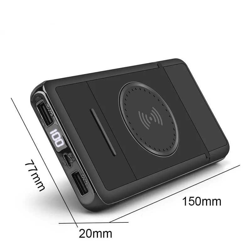 30000mAh QI Беспроводное зарядное устройство 2USB беспроводной внешний аккумулятор для
