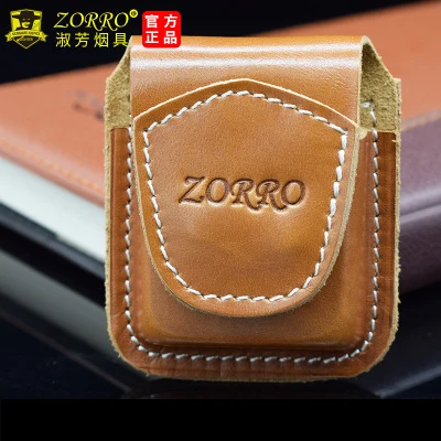 Бренд Zorro чехол для зажигалки из натуральной кожи, портативная коричневая коробка для зажигалок Внутренний размер: 58*38*14 мм - Цвет: Золотой