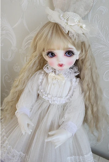 Кукольная одежда 1/6 1/4 BJD платье белое кружево благородное платье костюм для 1/6 YOSD 1/4 BJD MSD Blyth кукла аксессуары платье+ повязка для волос+ носки - Цвет: Белый