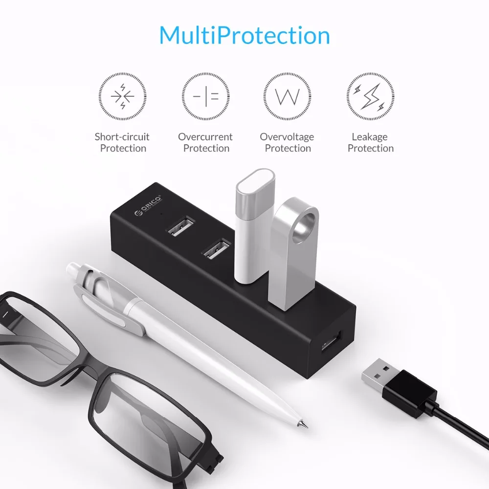 ORICO H4013 U2 высокоскоростной USB 2 0 концентратор 4 порта портативный с 30 см кабель для