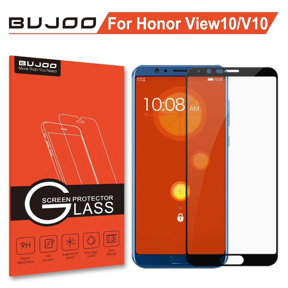Защитное стекло BUJOO закаленное 2.5D 0 3 мм 9H для Huawei Honor V10 View 10|Защитные стёкла и