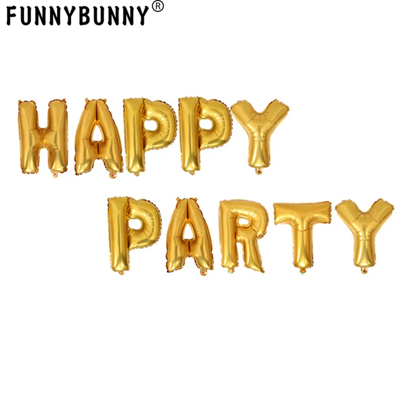 FUNNYBUNNY 16 дюймов с днем рождения баннер воздушный шар из фольги буквы майларовые