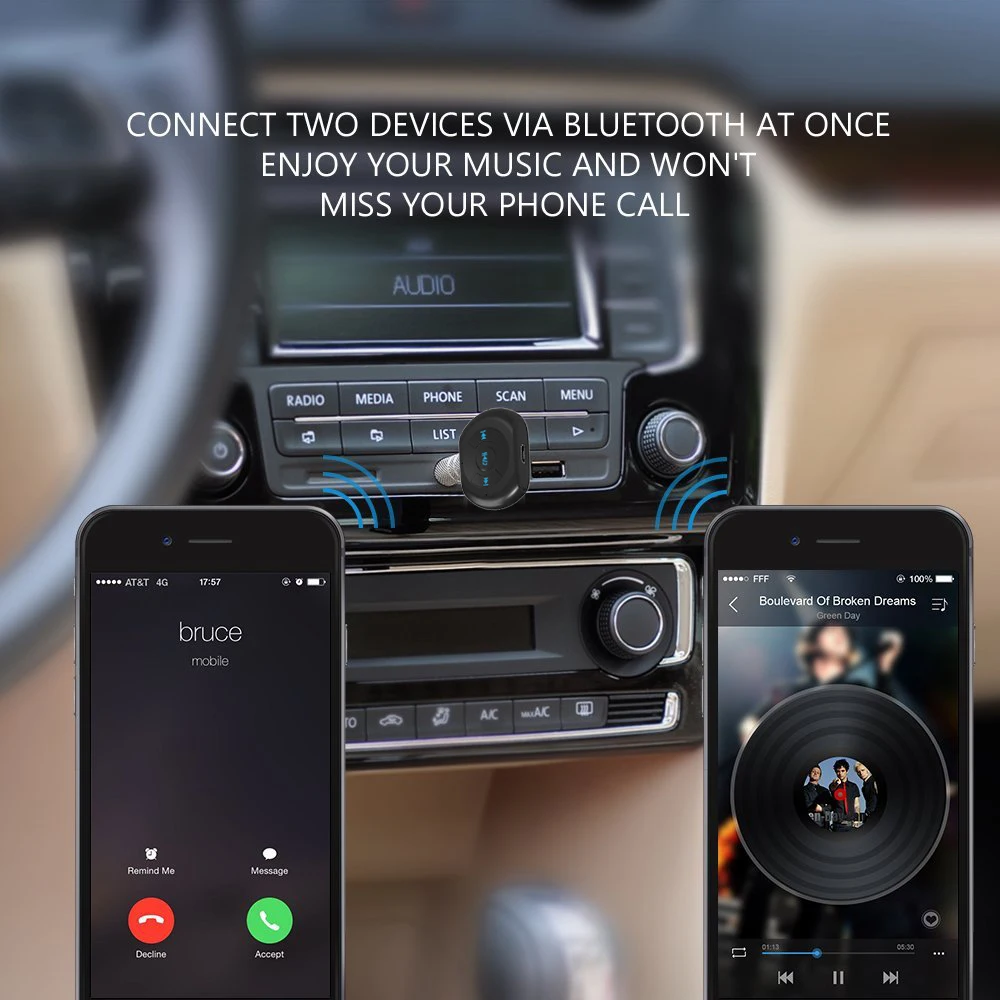 Onever 3 5 мм разъем Bluetooth автомобильный комплект Автомобильный беспроводной 4 0 AUX