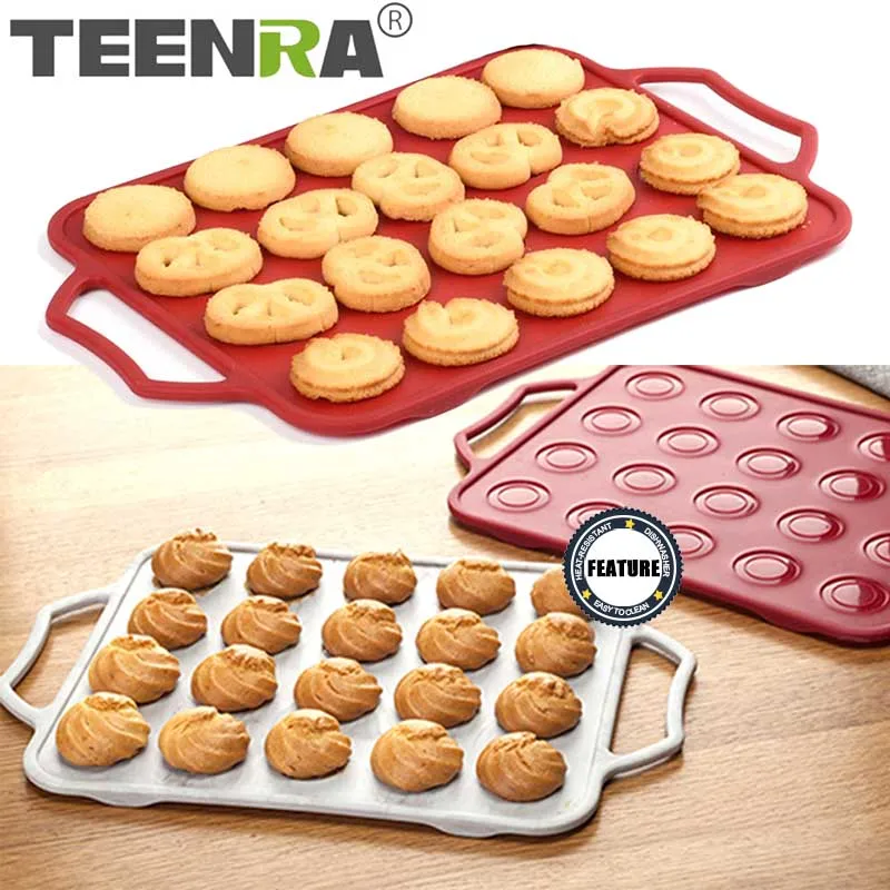 TEENRA 20 отверстий силиконовый Макаронный коврик лоток для выпечки кубики вставка