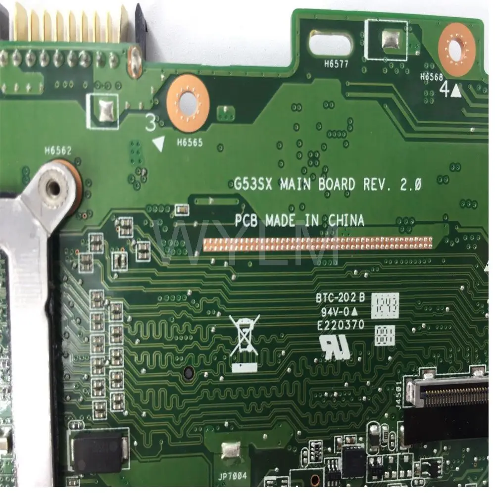 

G53SX With 4 RAM Slots DDR3 Mainboard For ASUS G53SX G53SW VX7 Fit For NVIDIA GTX460M 560M Laptop Motherboard Test free shipping