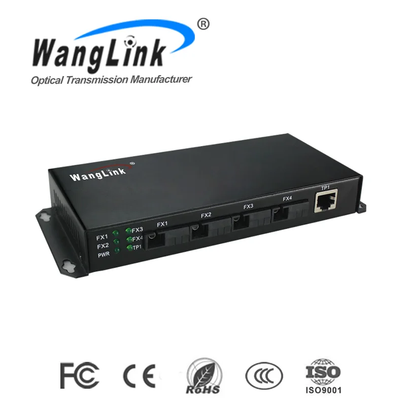 Gigabit 4 fiber +3 rj45 ports single fiber single mode media converter transition networks fiber switch