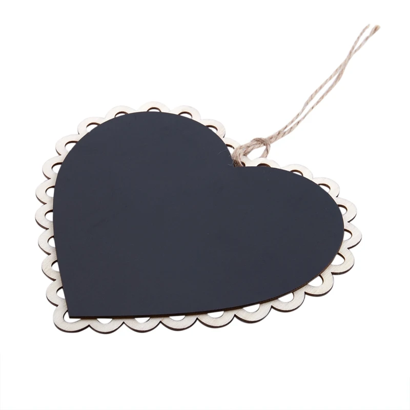 10 Pieces Mini Hanging Chalkboard Wood / Slate Black writable erasable Blackboard in Message board Woo | Канцтовары для офиса и
