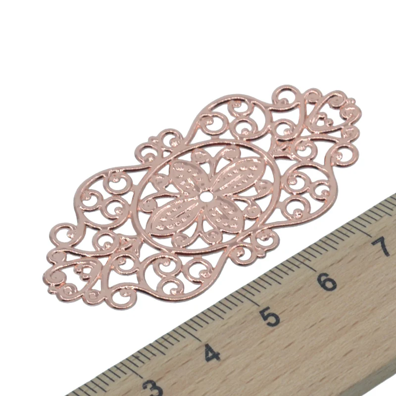 28*56mm antique bronze silver rose gold gun black Mixed Copper filigree flower charms and pendants jewelry making findings 50pcs | Украшения