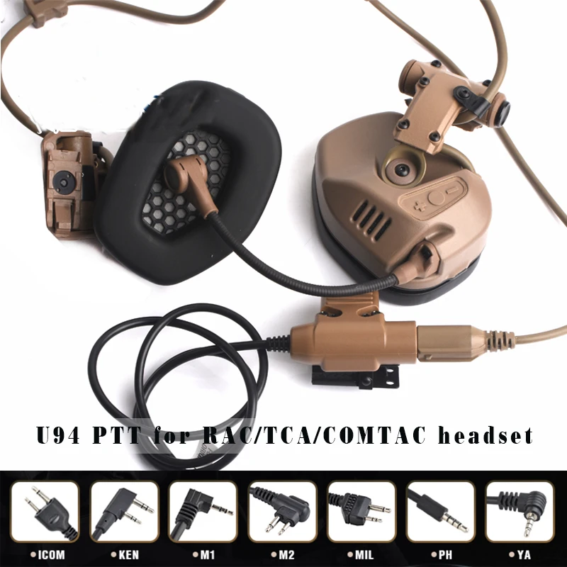 SEIGNEER U94 тактическая PTT для TMC-RAC гарнитура KENWOOD Песочная вилка PTT для RAC TMC COMTAC/MSA/EARMOR/TCA/TRI гарнитура U94 тактическая