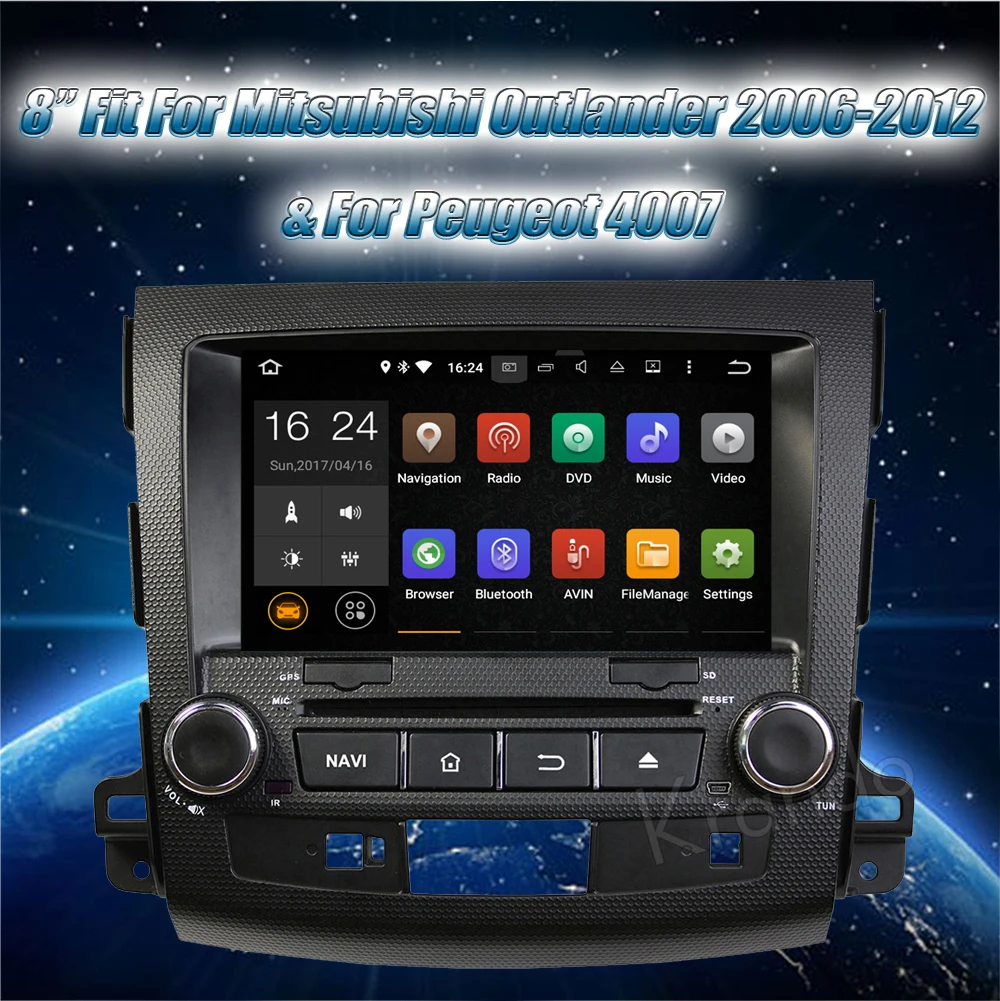 Автомобильный dvd-плеер Krando Android 9 0 для mitsubishi outlander 2006-2012 peugeot 4007 навигация